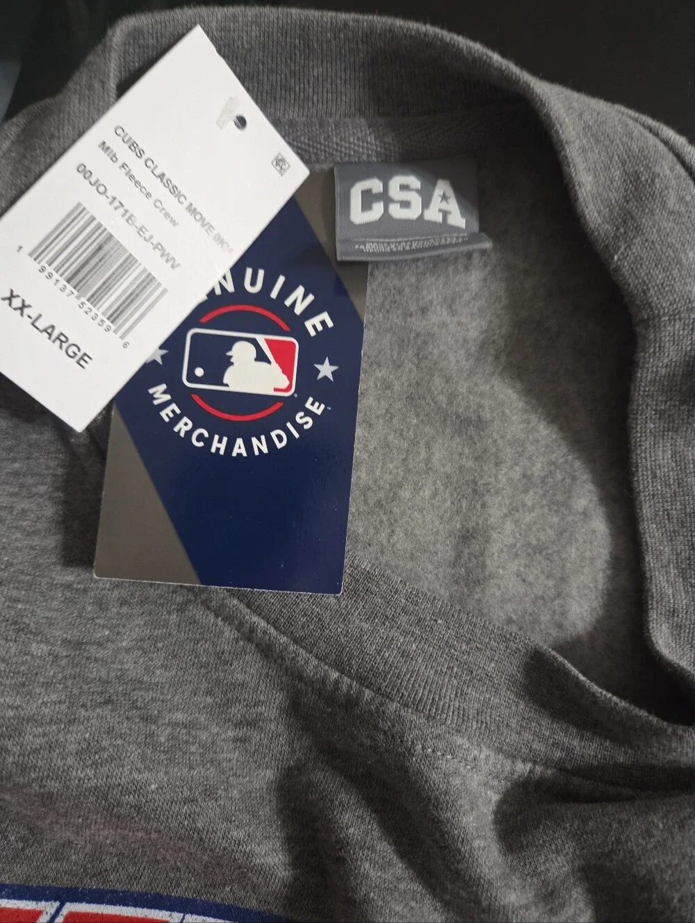 CSA Official Major League Baseball Licensed Chicago Cubs Sweatshirt.  XXL  NWT